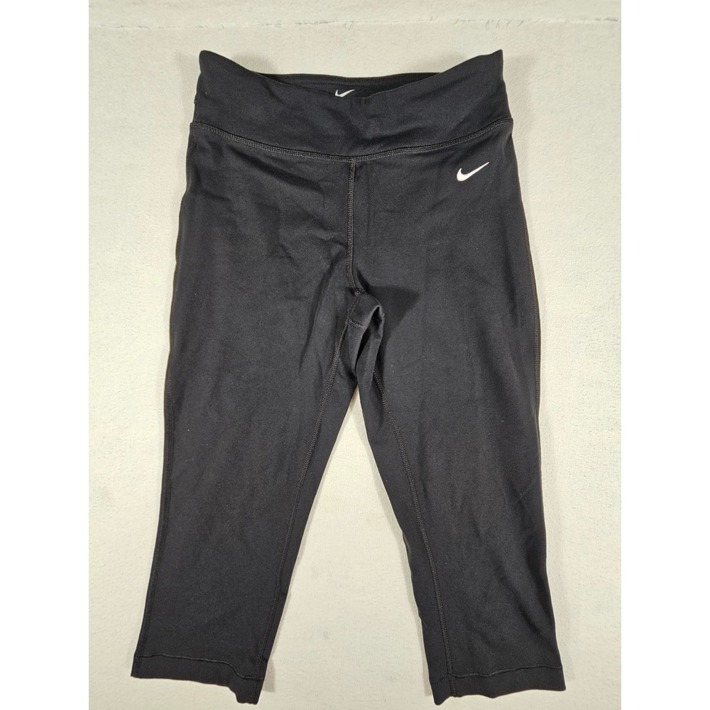 Nike Dri-FIT Womens Black Cropped Leggings Capri Athletic Pants 669741-010 S